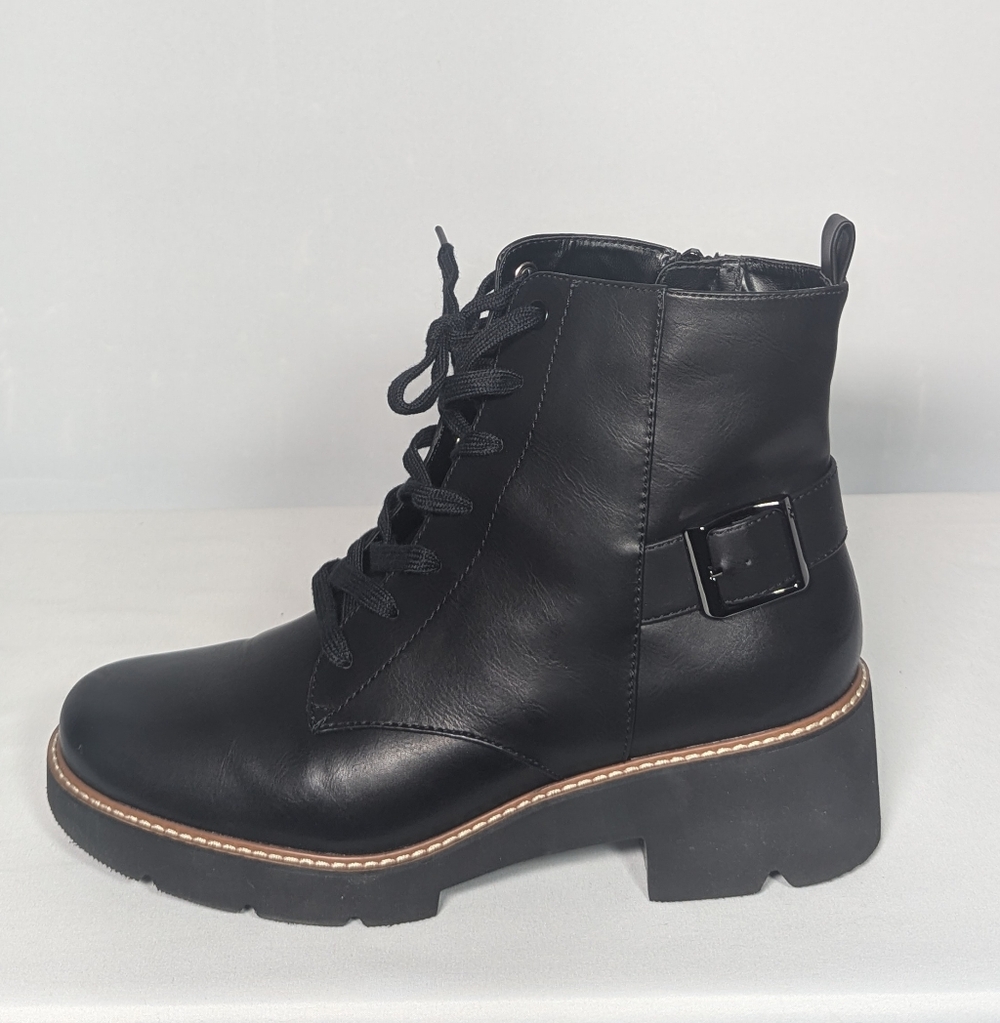 NEW Naturalizer Womens Cabaret Lace Up Combat Boot sz 10 wide black